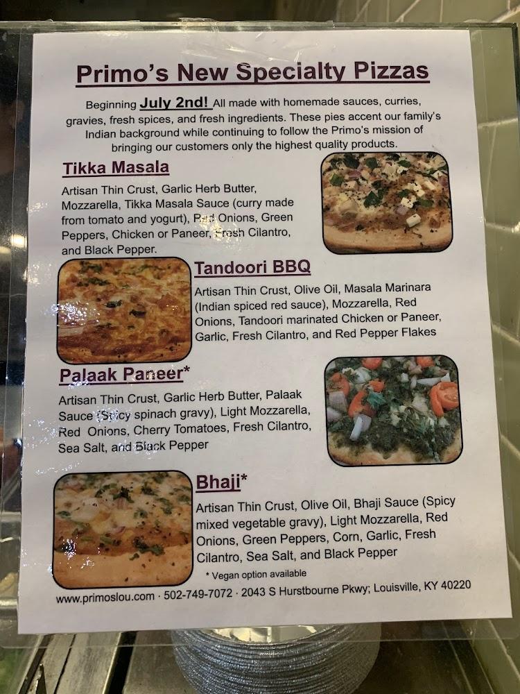 Primo's Pizzeria Menu image 3