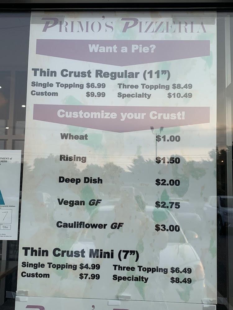 Primo's Pizzeria Menu image 4